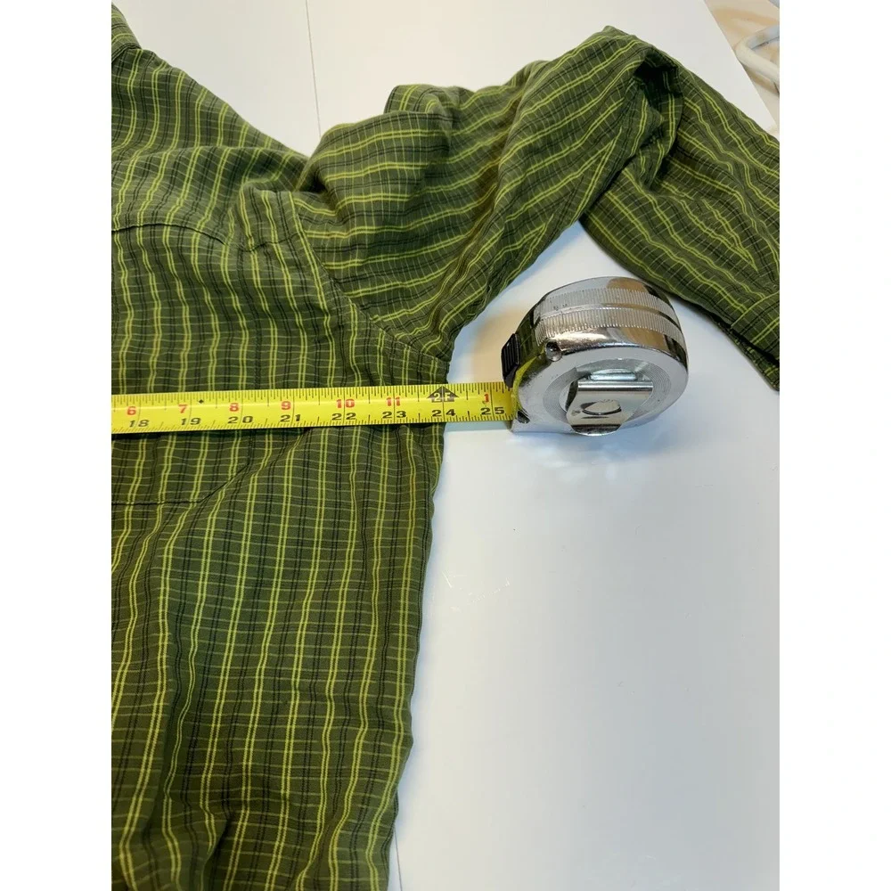 Mens The North Face‎ Long Sleeve Green Plaid Button Up Outdoor Shirt Size XL